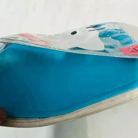 Hello Kitty Sanrio Blue Coin Purse Pouch Makeup Cosmetic Zipper Pink Bow - Picture 4 of 4